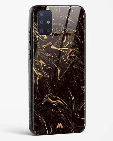 Black Gold Marble Glass Case Phone Cover-(Samsung)