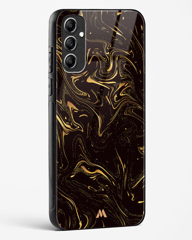 Black Gold Marble Glass Case Phone Cover-(Samsung)