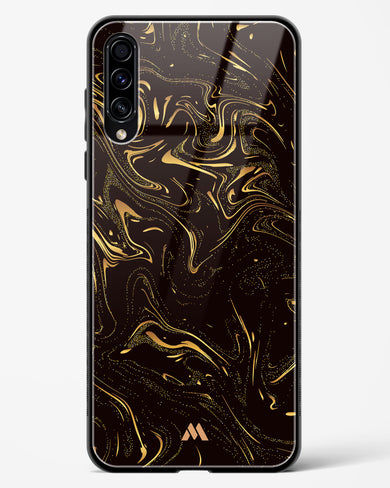 Black Gold Marble Glass Case Phone Cover-(Samsung)