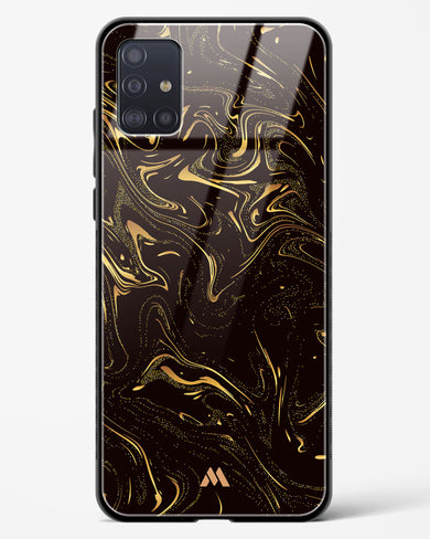 Black Gold Marble Glass Case Phone Cover-(Samsung)