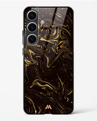 Black Gold Marble Glass Case Phone Cover-(Samsung)