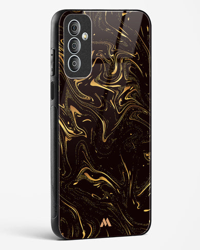 Black Gold Marble Glass Case Phone Cover-(Samsung)