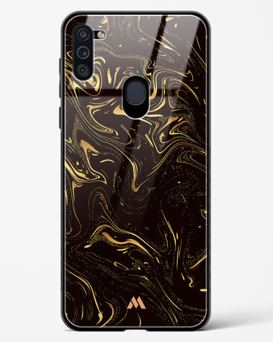 Black Gold Marble Glass Case Phone Cover-(Samsung)