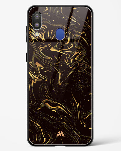 Black Gold Marble Glass Case Phone Cover-(Samsung)