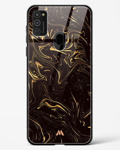 Black Gold Marble Glass Case Phone Cover-(Samsung)