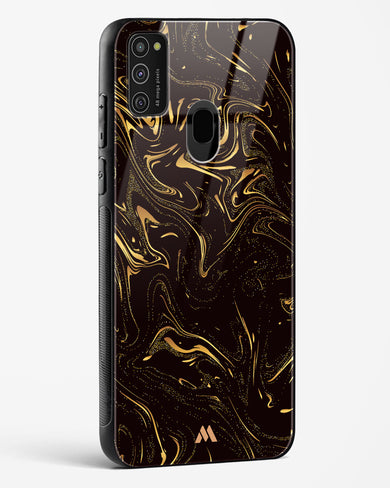 Black Gold Marble Glass Case Phone Cover-(Samsung)