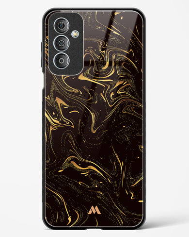 Black Gold Marble Glass Case Phone Cover-(Samsung)