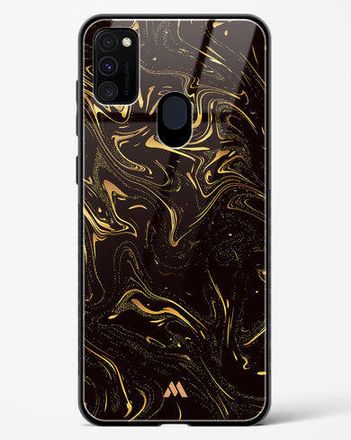 Black Gold Marble Glass Case Phone Cover-(Samsung)