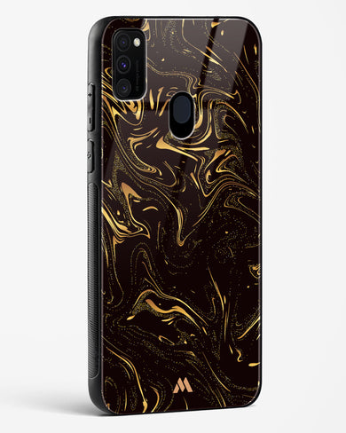 Black Gold Marble Glass Case Phone Cover-(Samsung)