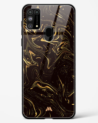 Black Gold Marble Glass Case Phone Cover-(Samsung)