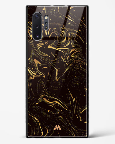 Black Gold Marble Glass Case Phone Cover-(Samsung)