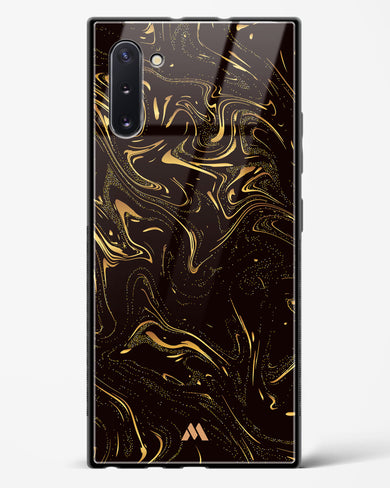 Black Gold Marble Glass Case Phone Cover-(Samsung)