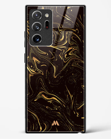 Black Gold Marble Glass Case Phone Cover-(Samsung)