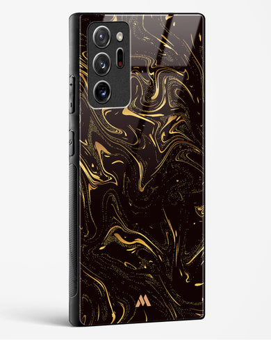 Black Gold Marble Glass Case Phone Cover-(Samsung)