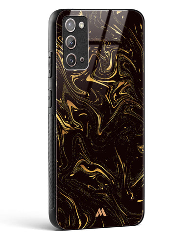 Black Gold Marble Glass Case Phone Cover-(Samsung)