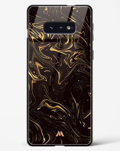 Black Gold Marble Glass Case Phone Cover-(Samsung)