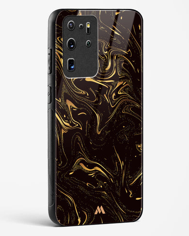 Black Gold Marble Glass Case Phone Cover-(Samsung)