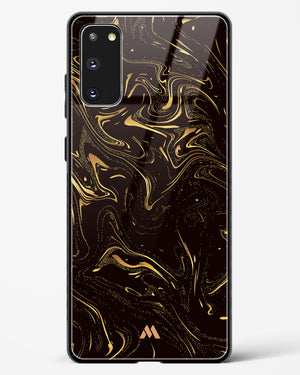 Black Gold Marble Glass Case Phone Cover-(Samsung)