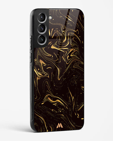 Black Gold Marble Glass Case Phone Cover-(Samsung)