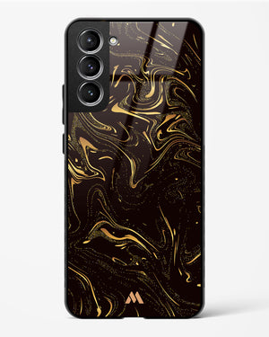 Black Gold Marble Glass Case Phone Cover-(Samsung)