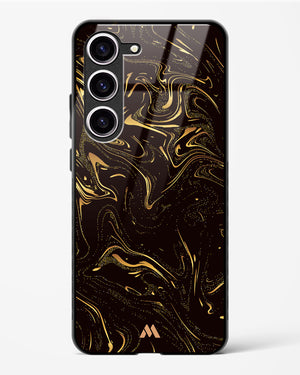 Black Gold Marble Glass Case Phone Cover-(Samsung)