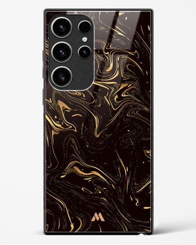 Black Gold Marble Glass Case Phone Cover-(Samsung)