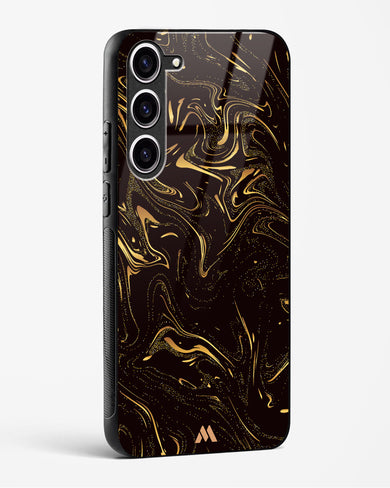 Black Gold Marble Glass Case Phone Cover-(Samsung)