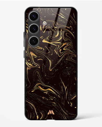 Black Gold Marble Glass Case Phone Cover-(Samsung)