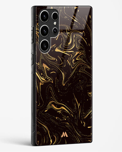 Black Gold Marble Glass Case Phone Cover-(Samsung)