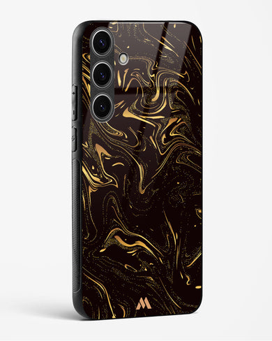 Black Gold Marble Glass Case Phone Cover-(Samsung)