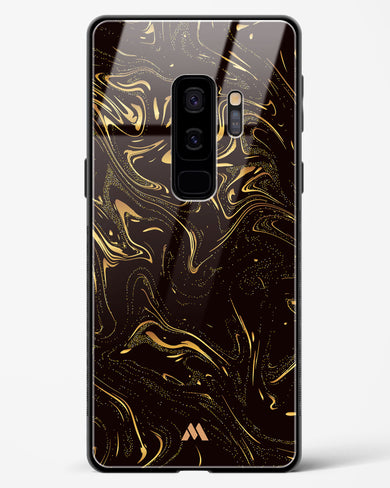 Black Gold Marble Glass Case Phone Cover-(Samsung)