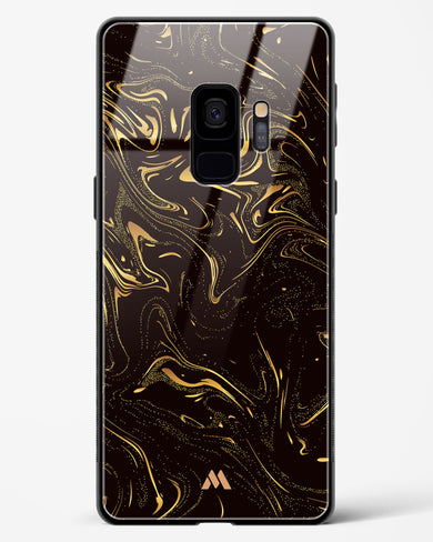 Black Gold Marble Glass Case Phone Cover-(Samsung)