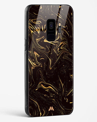 Black Gold Marble Glass Case Phone Cover-(Samsung)