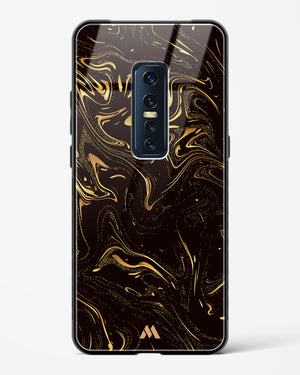 Black Gold Marble Glass Case Phone Cover-(Vivo)