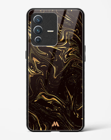 Black Gold Marble Glass Case Phone Cover-(Vivo)