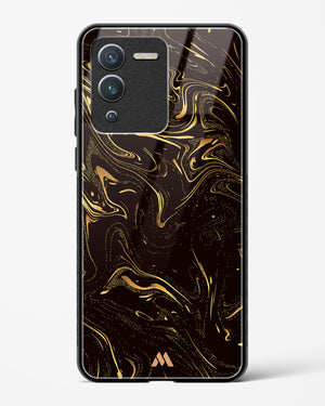 Black Gold Marble Glass Case Phone Cover-(Vivo)