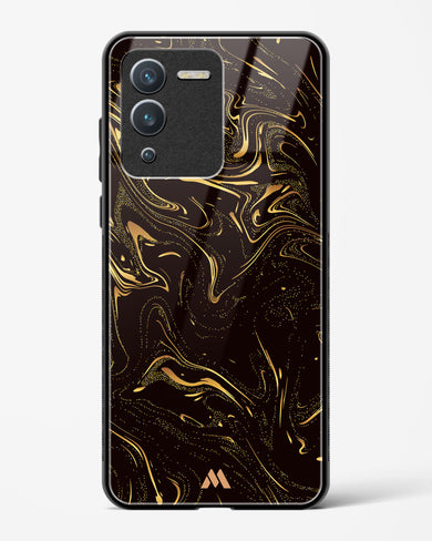 Black Gold Marble Glass Case Phone Cover-(Vivo)