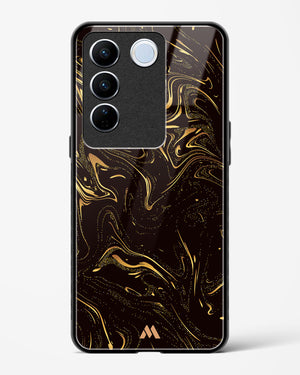 Black Gold Marble Glass Case Phone Cover-(Vivo)