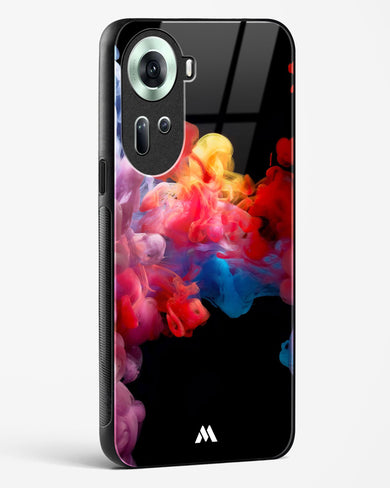 Darker than Night Ink Burst Glass Case Phone Cover (Oppo)