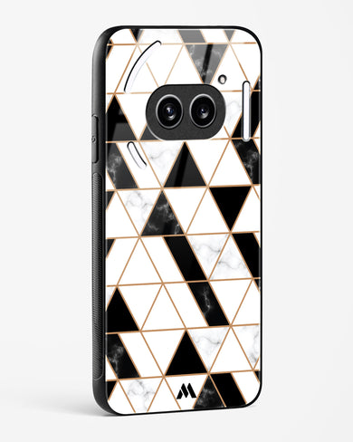 Black on White Patchwork Marble Glass Case Phone Cover (Nothing)