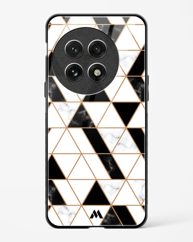 Black on White Patchwork Marble Glass Case Phone Cover (OnePlus)