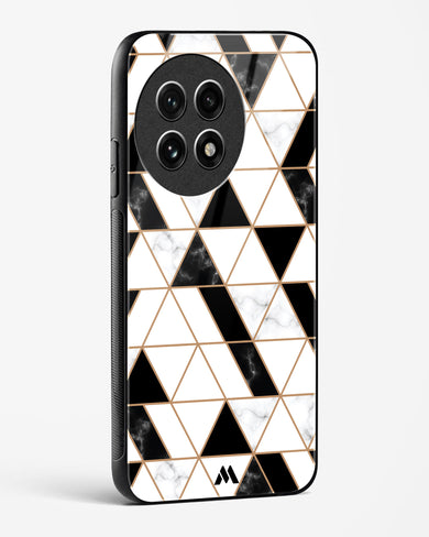 Black on White Patchwork Marble Glass Case Phone Cover (OnePlus)