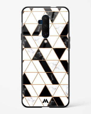 Black on White Patchwork Marble Glass Case Phone Cover (OnePlus)