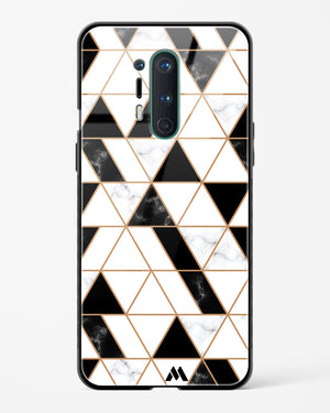 Black on White Patchwork Marble Glass Case Phone Cover (OnePlus)