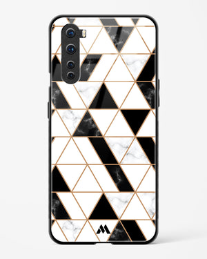 Black on White Patchwork Marble Glass Case Phone Cover (OnePlus)