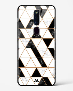 Black on White Patchwork Marble Glass Case Phone Cover (Oppo)