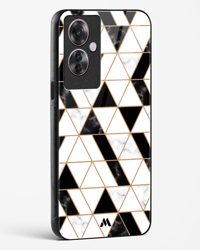 Black on White Patchwork Marble Glass Case Phone Cover (Oppo)