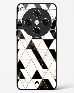 Black on White Patchwork Marble Glass Case Phone Cover (Oppo)