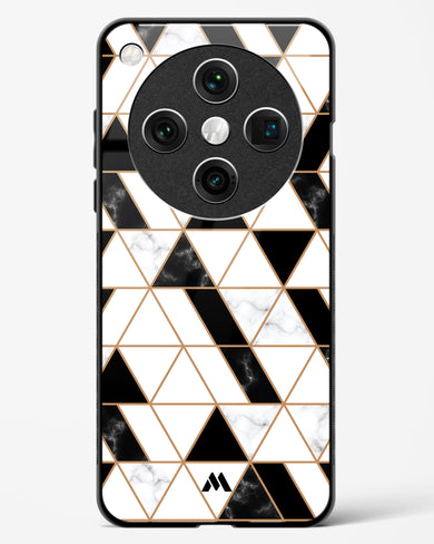 Black on White Patchwork Marble Glass Case Phone Cover (Oppo)