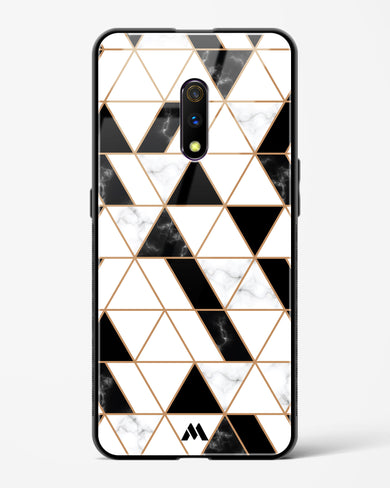 Black on White Patchwork Marble Glass Case Phone Cover (Oppo)